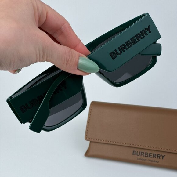 Burberry BE4397U 407187 MICAH BRAND NEW Sunglasses Green Dark Grey Unisex - Picture 3 of 11